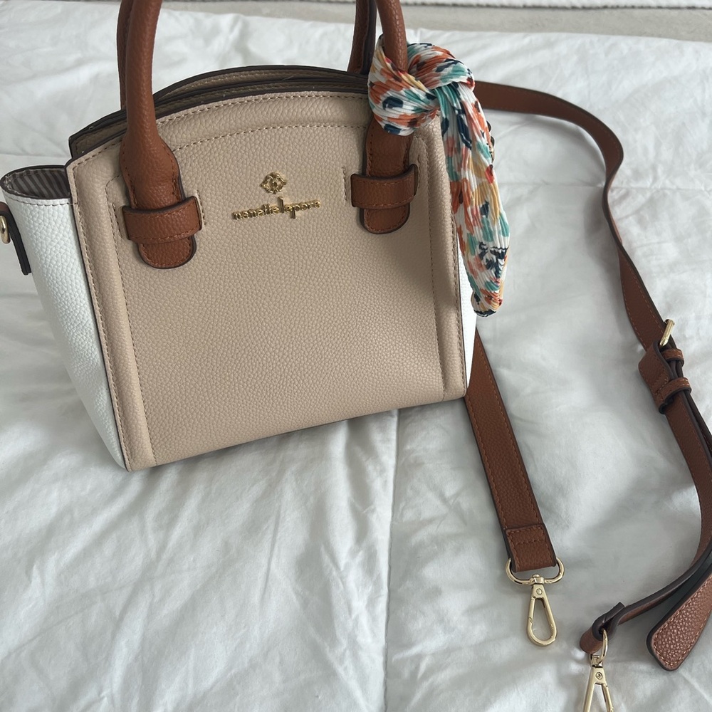 Nanette Lepore Tan and White Satchel